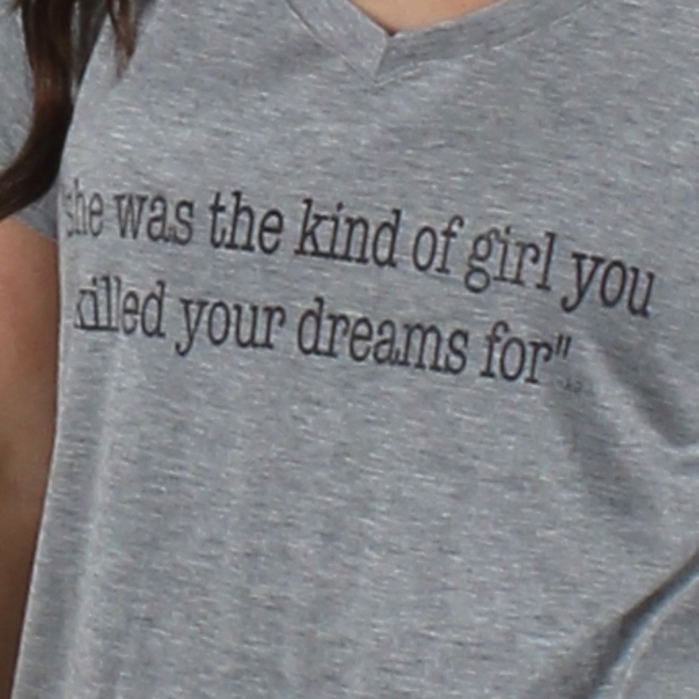 Grey Short Sleeve Quote Tee Shirt